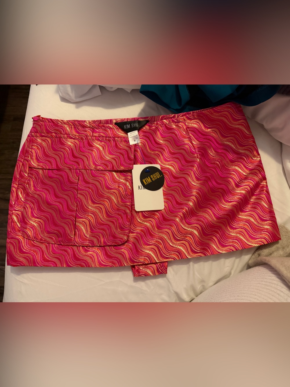 Women’s Pink Metallic Wave Skirt